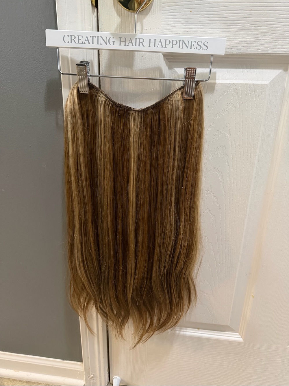 Halo Couture 21” Remy Human Hair Halo Extension Warm Beige Blonde Bronde 4-27